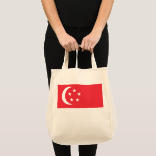 Singapore flag tote bag