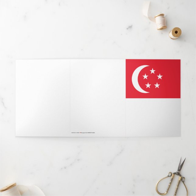 Singapore flag Tri-Fold card (Outside)