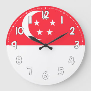 Singapore Flag Wall Clock – Patriotic Singaporean