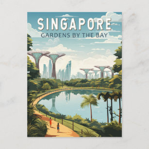Singapore Gardens By The Bay Travel Art Vintage Postcard
