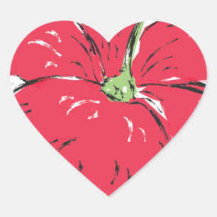 SINGAPORE HIBISCUS COLLECTION HEART STICKER
