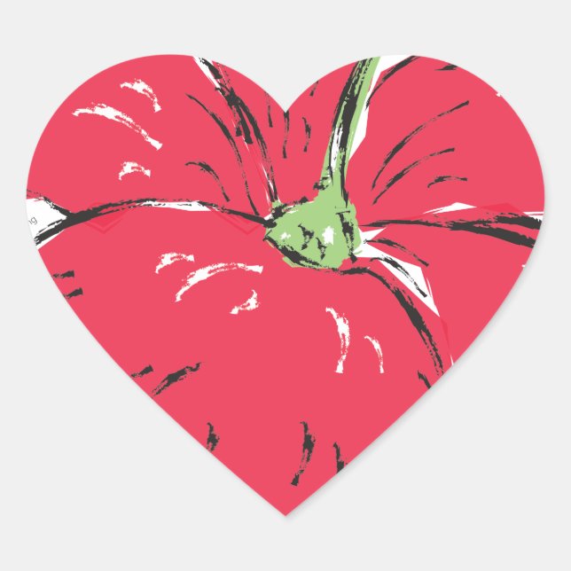 SINGAPORE HIBISCUS COLLECTION HEART STICKER (Front)