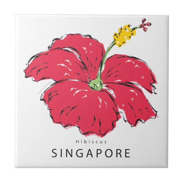 SINGAPORE HIBISCUS COLLECTION TILE (Front)
