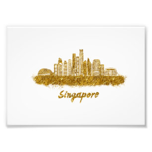 singapore horizon in gold photo print