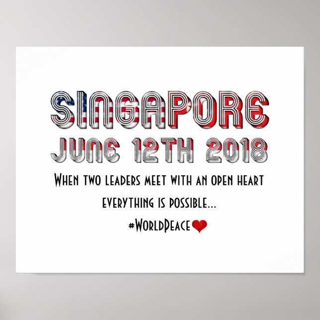 Singapore June 12th USA North Korea Meeting Poster (Front)