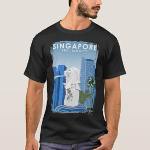 Singapore Lion City Travel Poster Art Print  T-Shirt