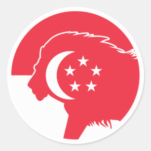 Singapore Lion Singaporean National Animal Flag Classic Round Sticker