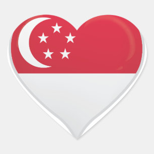 Singapore love flag pride heart sticker