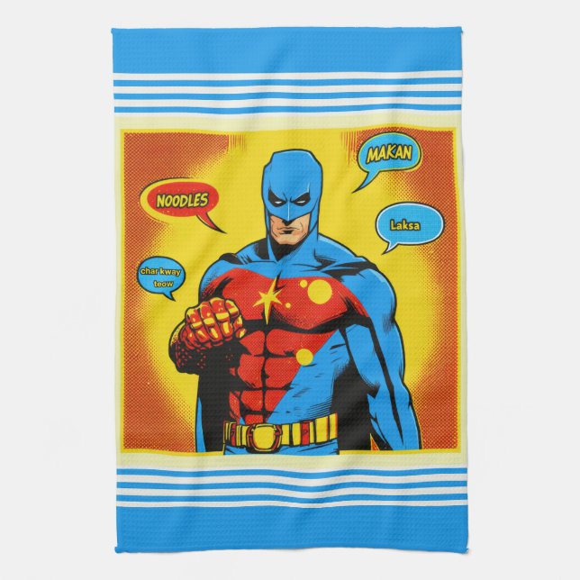 Singapore Makan Man Kitchen Towel (Vertical)