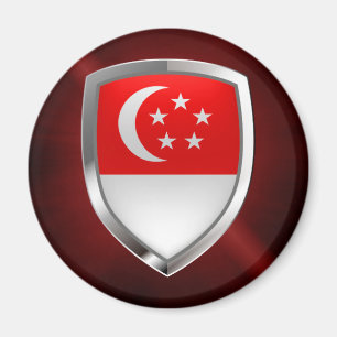 Singapore Metallic Emblem Magnet