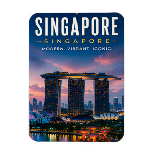 🌆 Singapore Modern Skyline Luxury Home Decor ✨ Magnet