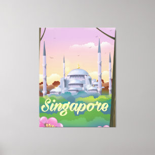 Singapore Mosque Travel poster Canvas Print