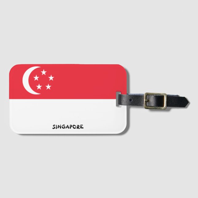 Singapore National Flag Patriotic Luggage Tag (Front Horizontal)