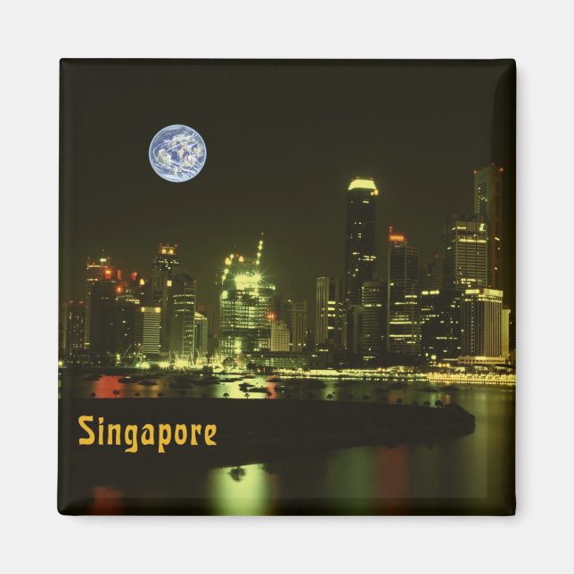 Singapore night lights magnet (Front)
