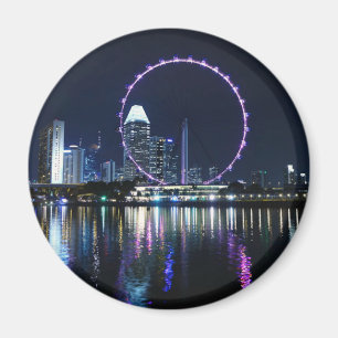 Singapore night skyline magnet