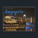 Singapore Postcard<br><div class="desc">Send Greetings from Singapore with this nightime city scene postcard.</div>