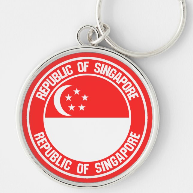 Singapore Round Emblem Key Ring (Front)