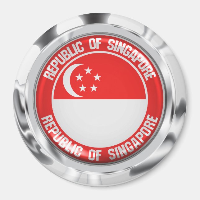 Singapore Round Emblem Magnet (Front)