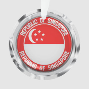 Singapore Round Emblem Ornament