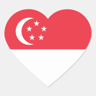 Singapore/Singaporean Heart Flag Sticker