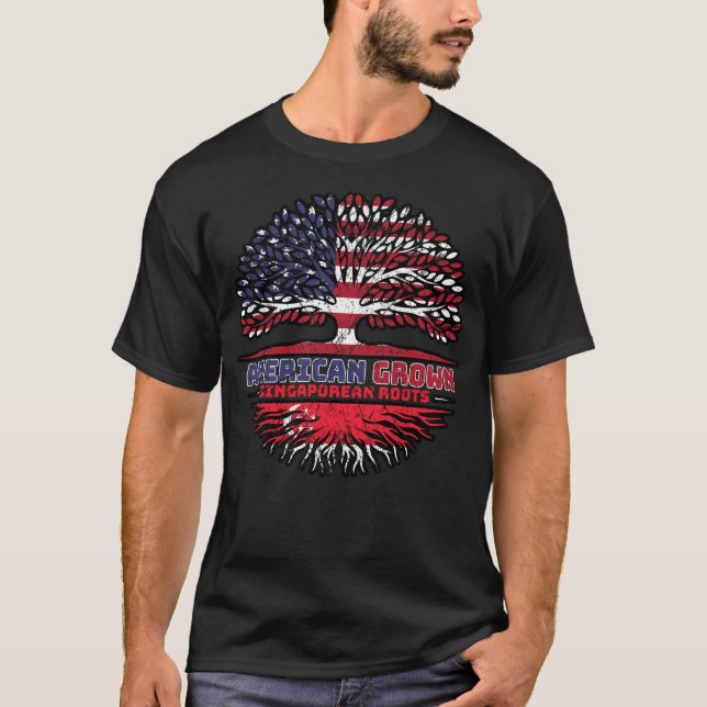 Singapore Singaporean Us American Usa United T-Shirt (Front)
