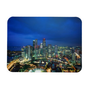 Singapore Skyline at night, Singapore Magnet