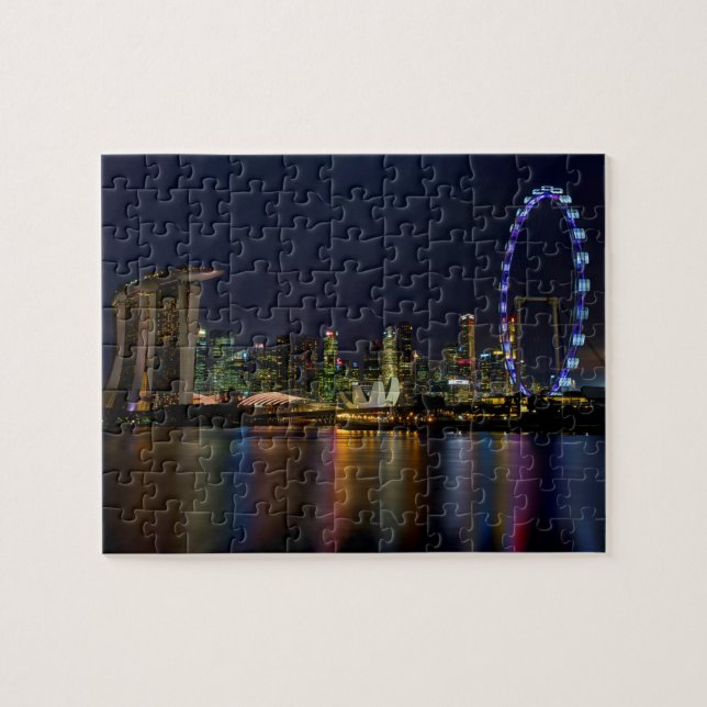 Singapore Skyline by the Colours of the Night Jigsaw Puzzle (Horizontal)