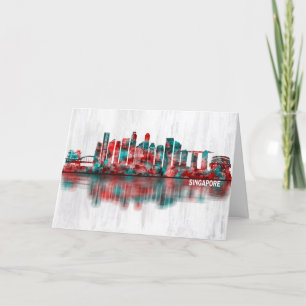 Singapore Skyline Holiday Card