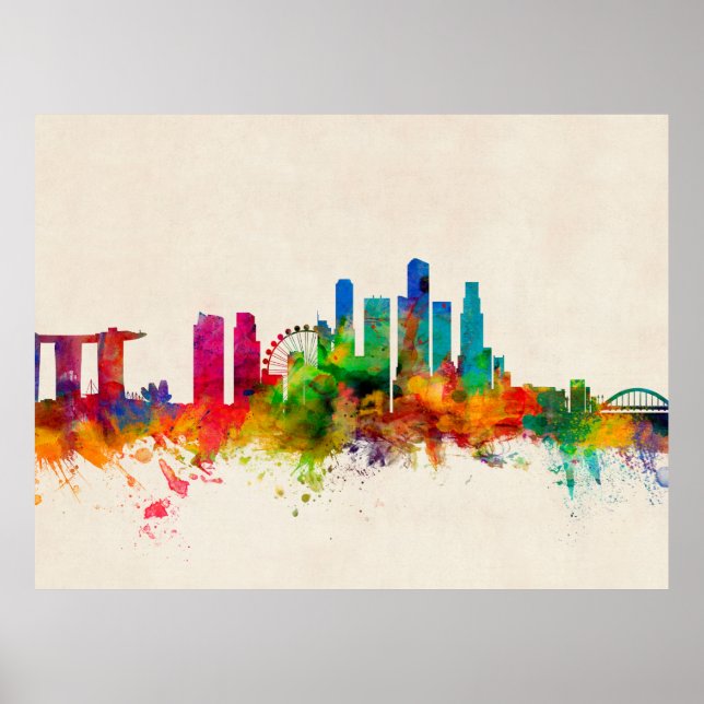 Singapore Skyline Poster (Front)