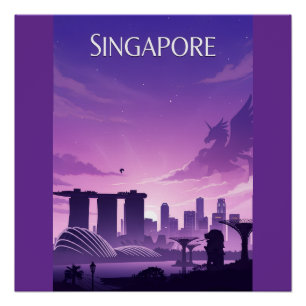 Singapore Skyline Poster