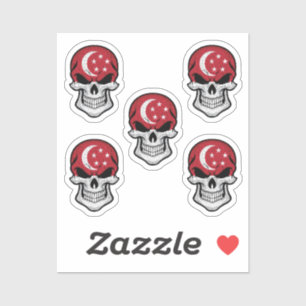 Singapore Smiling Skull Flag