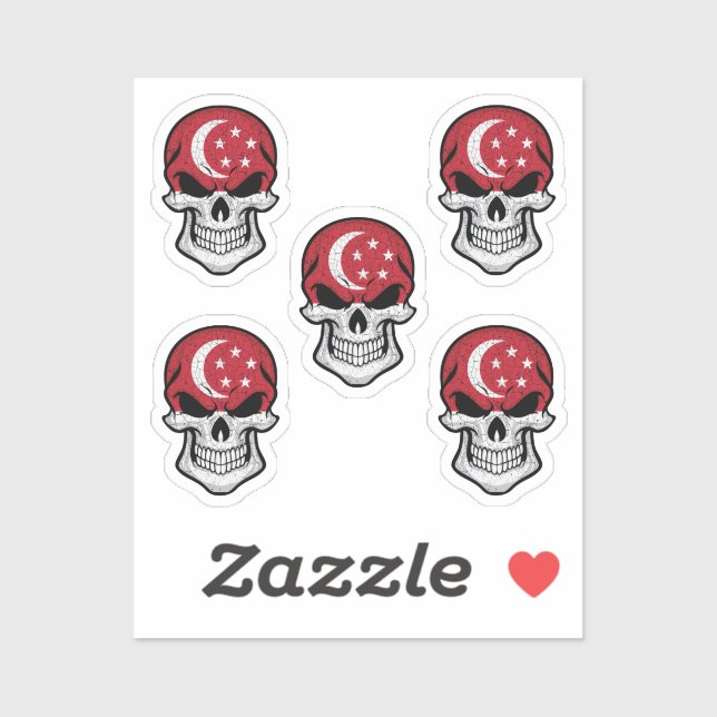 Singapore Smiling Skull Flag (Sheet)