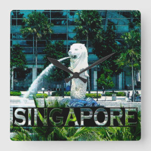 Singapore Square Wall Clock