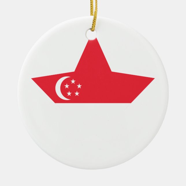 Singapore Star Ceramic Tree Decoration (Front)
