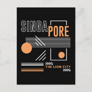 Singapore The Lion City Modern Geometric Design Postcard