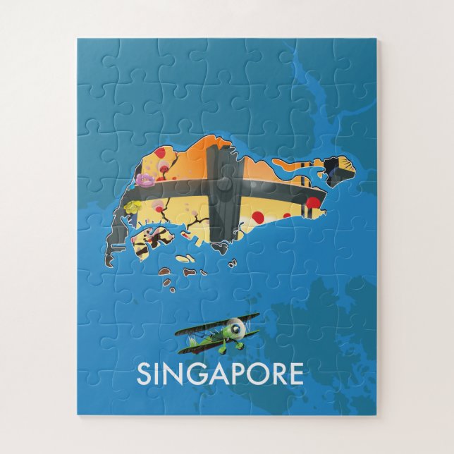 Singapore travel map jigsaw puzzle (Vertical)