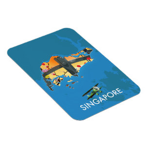 Singapore travel map magnet