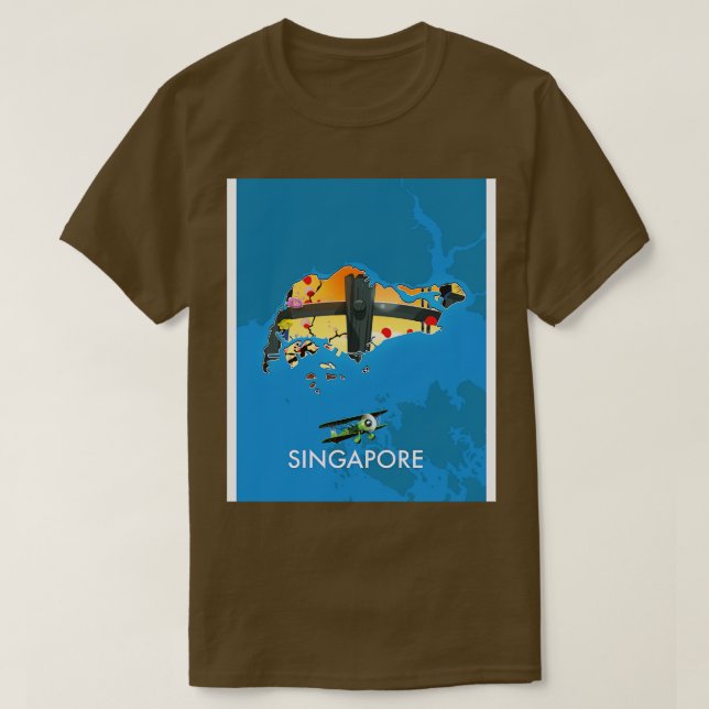 Singapore travel map T-Shirt (Design Front)