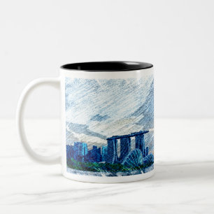 Singapore Views Colour Two-Tone Coffee Mug