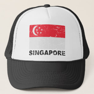 Singapore Vintage Flag Trucker Hat