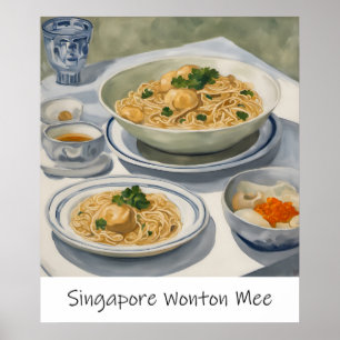Singapore Wonton Mee Painting - Archival Print