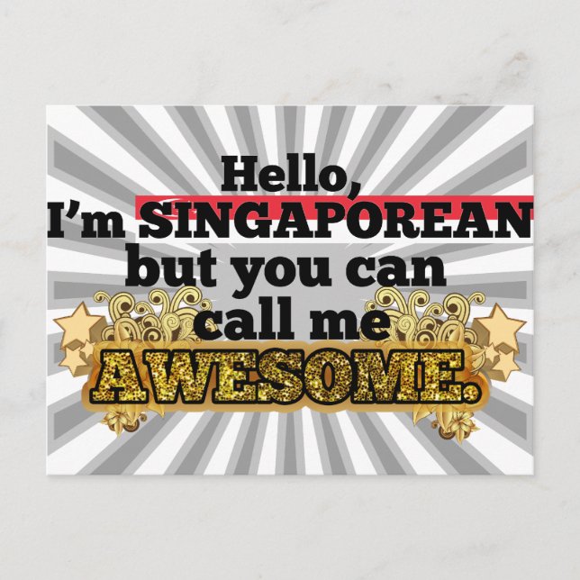 Singaporean, but call me Awesome Postcard (Front)