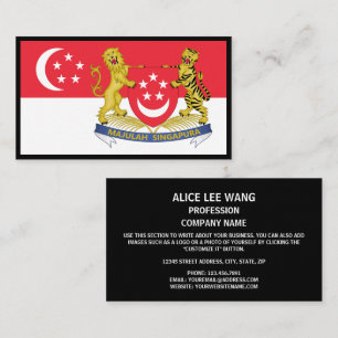 Singaporean Flag & Coat of Arms, Flag of Singapore Business Card