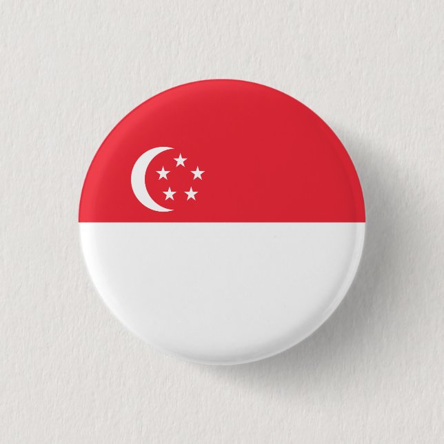 Singaporean Flag, Flag of Singapore 3 Cm Round Badge (Front)