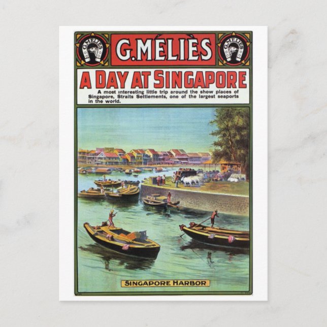 Singapur Vintage Reise Postcard (Front)