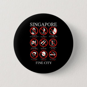 Singare Fine City Funny Rules  6 Cm Round Badge