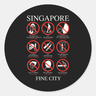 Singare Fine City Funny Rules Classic Round Sticker