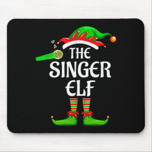 Singer Elf Matching Family Group Christmas Party P Mouse Pad