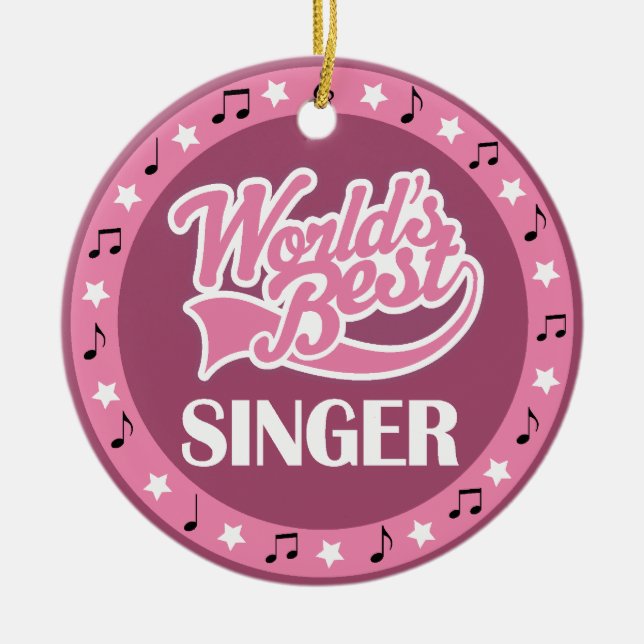 Singer Gift For Her Ceramic Tree Decoration (Front)