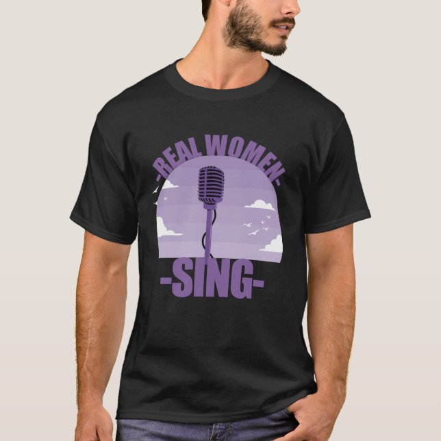 Singer Girls Microphone Singing T-Shirt (Front)